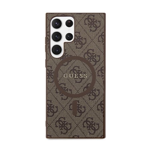 Guess 4G Collection Leather Metal Logo MagSafe - Etui Samsung Galaxy S24 Ultra (brązowy) Guess 4G Collection Leather Metal Logo MagSafe - Etui Samsung Galaxy S24 Ultra (brązowy)