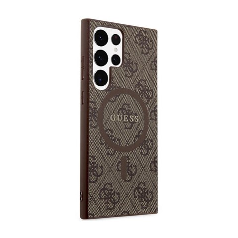 Guess 4G Collection Leather Metal Logo MagSafe - Etui Samsung Galaxy S24 Ultra (brązowy) Guess 4G Collection Leather Metal Logo MagSafe - Etui Samsung Galaxy S24 Ultra (brązowy)