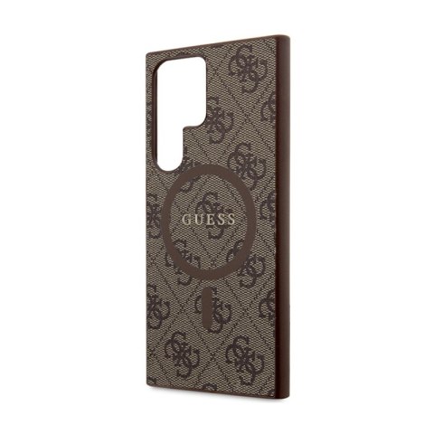 Guess 4G Collection Leather Metal Logo MagSafe - Etui Samsung Galaxy S24 Ultra (brązowy) Guess 4G Collection Leather Metal Logo MagSafe - Etui Samsung Galaxy S24 Ultra (brązowy)