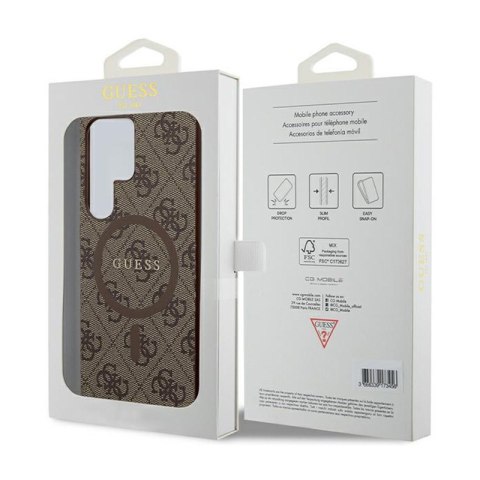 Guess 4G Collection Leather Metal Logo MagSafe - Etui Samsung Galaxy S24 Ultra (brązowy) Guess 4G Collection Leather Metal Logo MagSafe - Etui Samsung Galaxy S24 Ultra (brązowy)