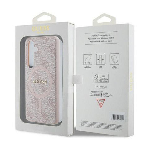 Guess 4G Collection Leather Metal Logo MagSafe - Etui Samsung Galaxy S24 (różowy) Guess 4G Collection Leather Metal Logo MagSafe - Etui Samsung Galaxy S24 (różowy)