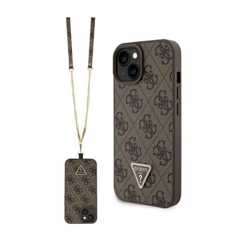 Guess Crossbody 4G Metal Logo - Etui iPhone 15 (brązowy) Guess Crossbody 4G Metal Logo - Etui iPhone 15 (brązowy)