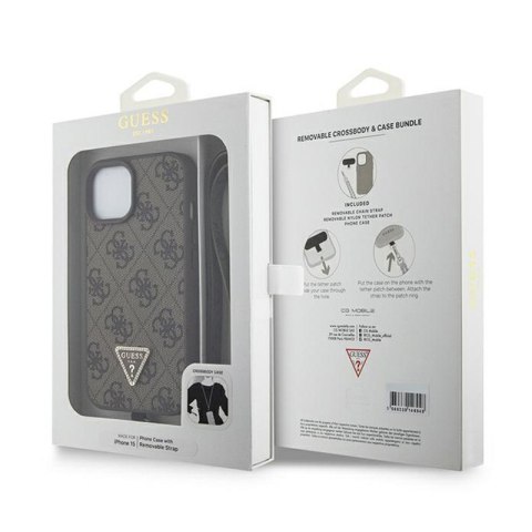 Guess Crossbody 4G Metal Logo - Etui iPhone 15 (brązowy) Guess Crossbody 4G Metal Logo - Etui iPhone 15 (brązowy)
