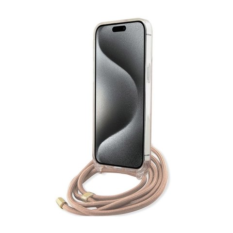 Guess Crossbody Cord 4G Print - Etui iPhone 15 Pro Max (różowy) Guess Crossbody Cord 4G Print - Etui iPhone 15 Pro Max (różowy)