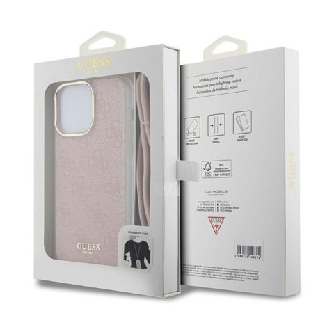 Guess Crossbody Cord 4G Print - Etui iPhone 15 Pro Max (różowy) Guess Crossbody Cord 4G Print - Etui iPhone 15 Pro Max (różowy)