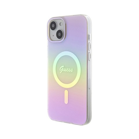 Guess IML Iridescent MagSafe - Etui iPhone 15 (różowy) Guess IML Iridescent MagSafe - Etui iPhone 15 (różowy)