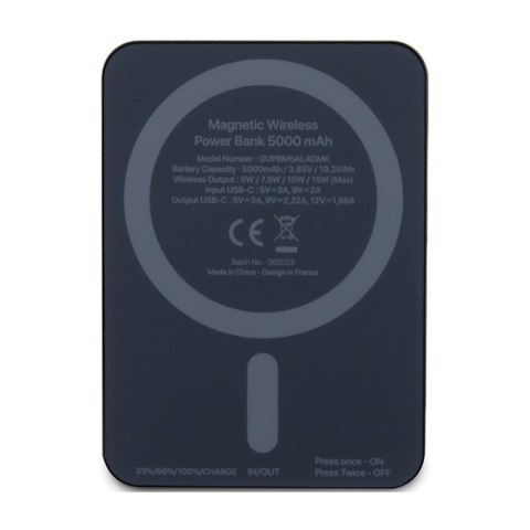 Guess Metal Script Logo MagSafe - Power Bank indukcyjny 5000 mAh 15W MagSafe (czarny) Guess Metal Script Logo MagSafe - Power Bank indukcyjny 5000 mAh 15W MagSafe (czarny)