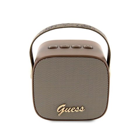Guess Mini Bluetooth Speaker 4G Leather Script Logo with Strap - Głośnik Bluetooth V5.3 (brązowy) Guess Mini Bluetooth Speaker 4G Leather Script Logo with Strap - Głośnik Bluetooth V5.3 (brązowy)