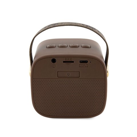 Guess Mini Bluetooth Speaker 4G Leather Script Logo with Strap - Głośnik Bluetooth V5.3 (brązowy) Guess Mini Bluetooth Speaker 4G Leather Script Logo with Strap - Głośnik Bluetooth V5.3 (brązowy)