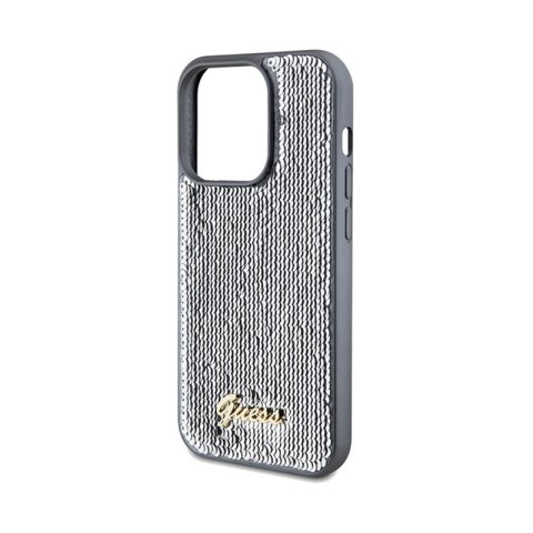 Guess Sequin Script Metal - Etui iPhone 14 Pro Max (srebrny) Guess Sequin Script Metal - Etui iPhone 14 Pro Max (srebrny)