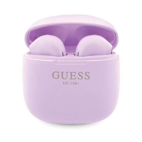 Guess True Wireless Script Logo BT5.3 - Słuchawki TWS + etui ładujące (fioletowy) Guess True Wireless Script Logo BT5.3 - Słuchawki TWS + etui ładujące (fioletowy)