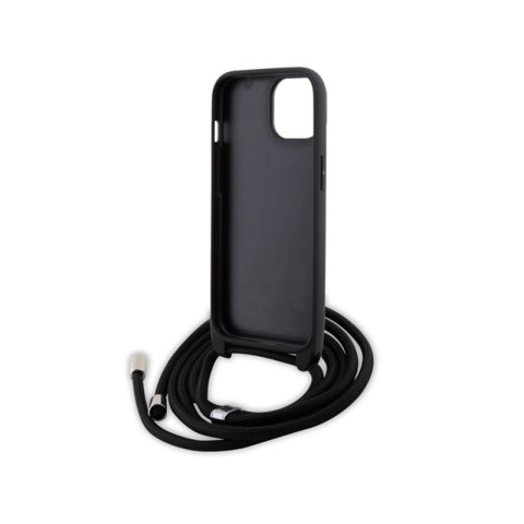 Karl Lagerfeld Crossbody Saffiano Metal Pin Karl & Choupette - Etui iPhone 15 (czarny) Karl Lagerfeld Crossbody Saffiano Metal Pin Karl & Choupette - Etui iPhone 15 (czarny)