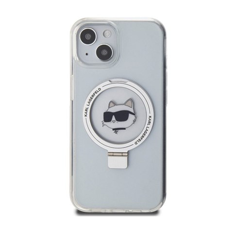 Karl Lagerfeld Ring Stand Choupette Head MagSafe - Etui iPhone 15 (biały) Karl Lagerfeld Ring Stand Choupette Head MagSafe - Etui iPhone 15 (biały)