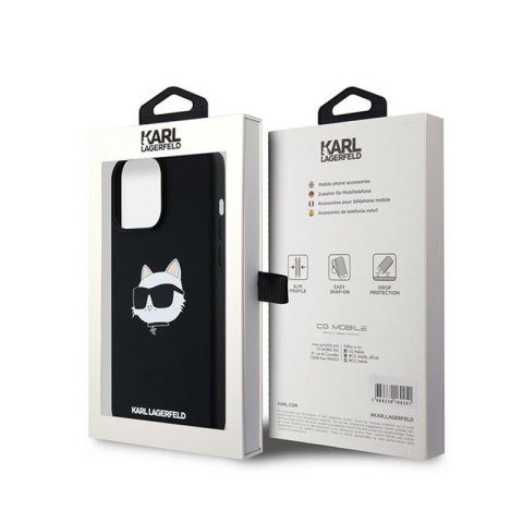 Karl Lagerfeld Silicone Choupette Head MagSafe - Etui iPhone 15 Pro (czarny) Karl Lagerfeld Silicone Choupette Head MagSafe - Etui iPhone 15 Pro (czarny)