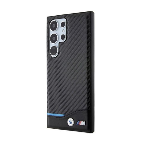 BMW Leather Carbon Blue Line - Etui Samsung Galaxy S24 Ultra (czarny) BMW Leather Carbon Blue Line - Etui Samsung Galaxy S24 Ultra (czarny)