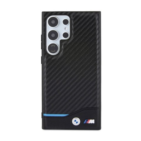 BMW Leather Carbon Blue Line - Etui Samsung Galaxy S24 Ultra (czarny) BMW Leather Carbon Blue Line - Etui Samsung Galaxy S24 Ultra (czarny)
