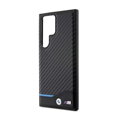 BMW Leather Carbon Blue Line - Etui Samsung Galaxy S24 Ultra (czarny) BMW Leather Carbon Blue Line - Etui Samsung Galaxy S24 Ultra (czarny)