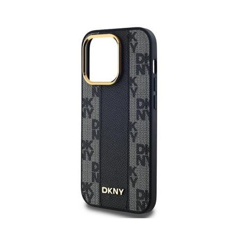 DKNY Leather Checkered Mono Pattern MagSafe - Etui iPhone 13 Pro (czarny) DKNY Leather Checkered Mono Pattern MagSafe - Etui iPhone 13 Pro (czarny)