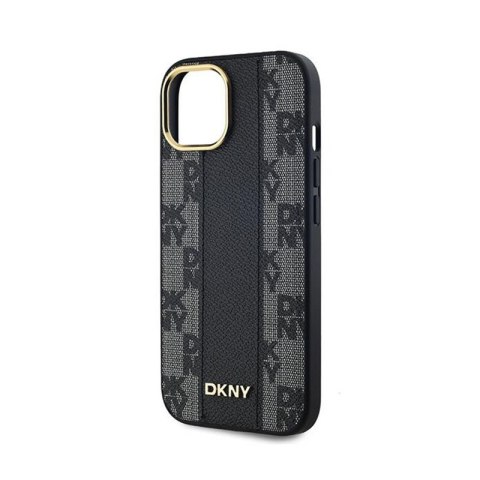 DKNY Leather Checkered Mono Pattern MagSafe - Etui iPhone 15 Plus / 14 Plus (czarny) DKNY Leather Checkered Mono Pattern MagSafe - Etui iPhone 15 Plus / 14 Plus (czarny)