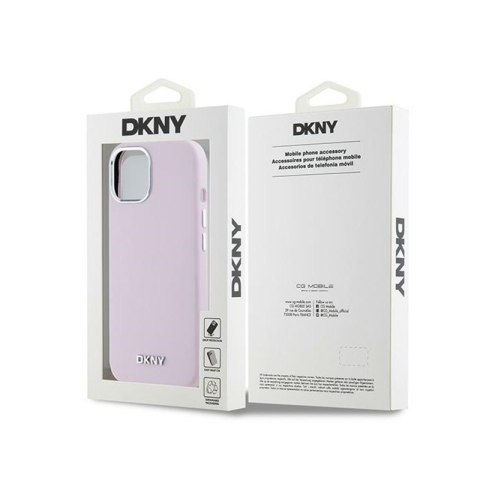 DKNY Liquid Silicone Small Metal Logo MagSafe - Etui iPhone 15 Plus / 14 Plus (różowy) DKNY Liquid Silicone Small Metal Logo MagSafe - Etui iPhone 15 Plus / 14 Plus (różowy)