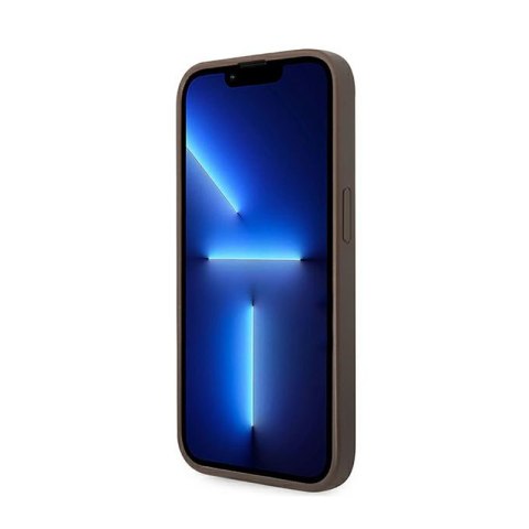 Guess 4G Bottom Stripe Metal Logo Collection - Etui iPhone 14 Pro Max (brązowy) Guess 4G Bottom Stripe Metal Logo Collection - Etui iPhone 14 Pro Max (brązowy)