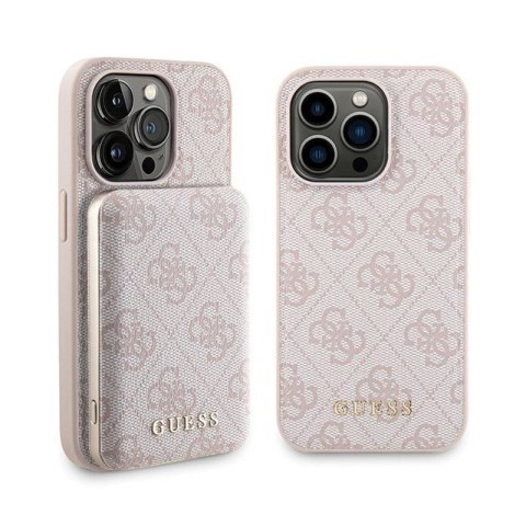 Guess Bundle Pack MagSafe 4G Metal Gold Logo - Zestaw etui + Power Bank 5000mAh MagSafe iPhone 15 Pro (różowy) Guess Bundle Pack MagSafe 4G Metal Gold Logo - Zestaw etui + Power Bank 5000mAh MagSafe iPhone 15 Pro (różowy)