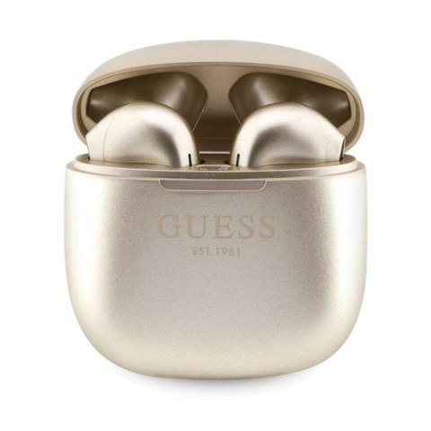 Guess True Wireless Script Logo BT5.3 - Słuchawki TWS + etui ładujące (złoty) Guess True Wireless Script Logo BT5.3 - Słuchawki TWS + etui ładujące (złoty)