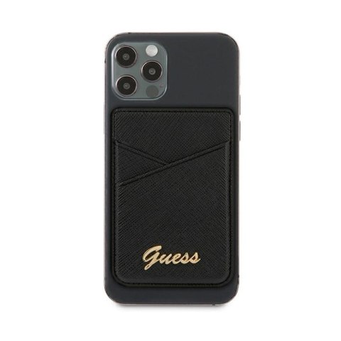 Guess Wallet Card Slot MagSafe Saffiano - Portfel magnetyczny (czarny) Guess Wallet Card Slot MagSafe Saffiano - Portfel magnetyczny (czarny)