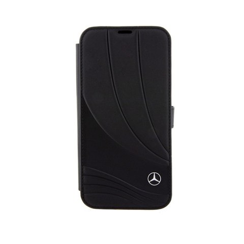 Mercedes Booktype Leather Wave Pattern - Etui iPhone 15 Pro (czarny) Mercedes Booktype Leather Wave Pattern - Etui iPhone 15 Pro (czarny)