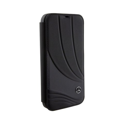 Mercedes Booktype Leather Wave Pattern - Etui iPhone 15 Pro (czarny) Mercedes Booktype Leather Wave Pattern - Etui iPhone 15 Pro (czarny)