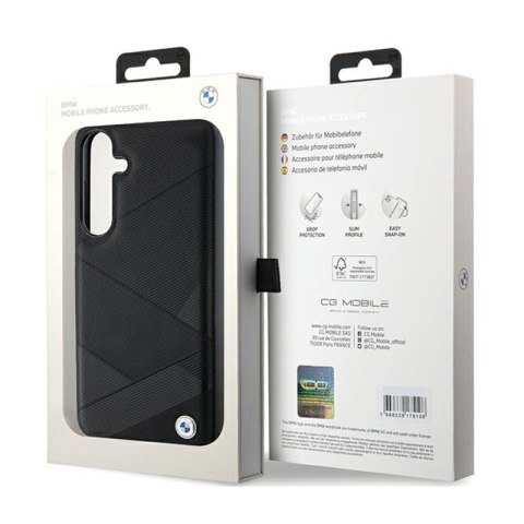 BMW Signature Leather Crossing Lines Pattern - Etui Samsung Galaxy S24 (czarny) BMW Signature Leather Crossing Lines Pattern - Etui Samsung Galaxy S24 (czarny)