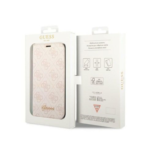 Guess 4G Metal Camera Outline Booktype Case - Etui iPhone 14 Pro (różowy) Guess 4G Metal Camera Outline Booktype Case - Etui iPhone 14 Pro (różowy)