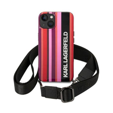 Karl Lagerfeld Color Stripes Strap - Etui iPhone 14 (różowy) Karl Lagerfeld Color Stripes Strap - Etui iPhone 14 (różowy)