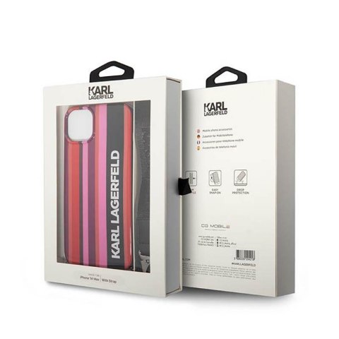 Karl Lagerfeld Color Stripes Strap - Etui iPhone 14 (różowy) Karl Lagerfeld Color Stripes Strap - Etui iPhone 14 (różowy)