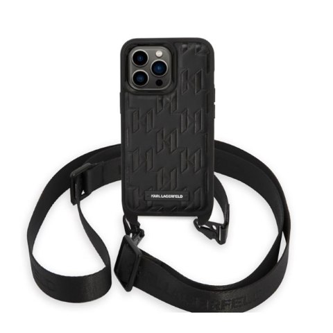 Karl Lagerfeld Monogram Plaque Logo Strap - Etui iPhone 14 Pro (czarny) Karl Lagerfeld Monogram Plaque Logo Strap - Etui iPhone 14 Pro (czarny)