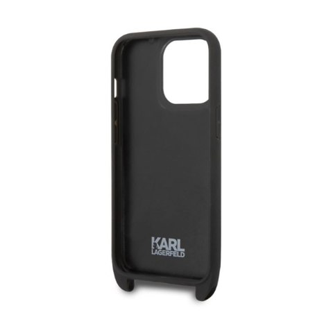 Karl Lagerfeld Monogram Plaque Logo Strap - Etui iPhone 14 Pro (czarny) Karl Lagerfeld Monogram Plaque Logo Strap - Etui iPhone 14 Pro (czarny)