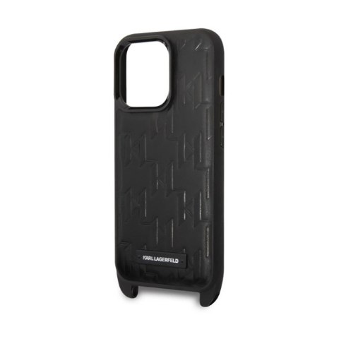 Karl Lagerfeld Monogram Plaque Logo Strap - Etui iPhone 14 Pro (czarny) Karl Lagerfeld Monogram Plaque Logo Strap - Etui iPhone 14 Pro (czarny)