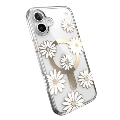 Speck Presidio Lux ClickLock & MagSafe - Etui iPhone 16 Plus (Sunshine Daisies / Clear / Gold) Speck Presidio Lux ClickLock & MagSafe - Etui iPhone 16 Plus (Sunshine Daisies / Clear / Gold)