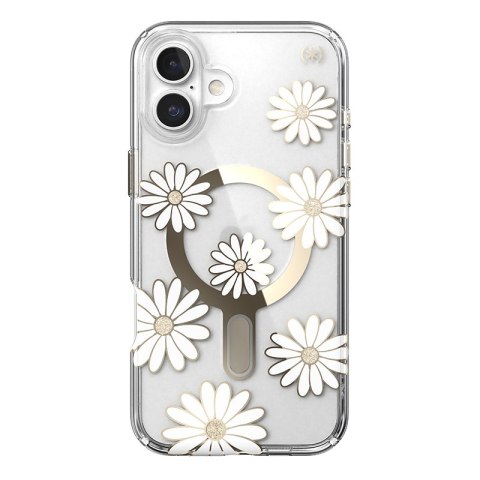 Speck Presidio Lux ClickLock & MagSafe - Etui iPhone 16 Plus (Sunshine Daisies / Clear / Gold) Speck Presidio Lux ClickLock & MagSafe - Etui iPhone 16 Plus (Sunshine Daisies / Clear / Gold)