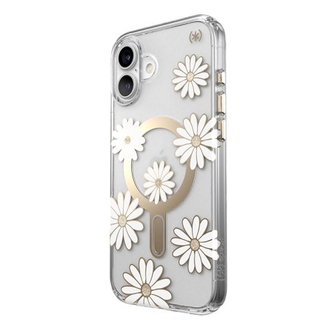 Speck Presidio Lux ClickLock & MagSafe - Etui iPhone 16 Plus (Sunshine Daisies / Clear / Gold) Speck Presidio Lux ClickLock & MagSafe - Etui iPhone 16 Plus (Sunshine Daisies / Clear / Gold)