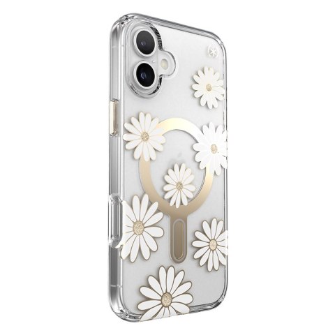 Speck Presidio Lux ClickLock & MagSafe - Etui iPhone 16 Plus (Sunshine Daisies / Clear / Gold) Speck Presidio Lux ClickLock & MagSafe - Etui iPhone 16 Plus (Sunshine Daisies / Clear / Gold)