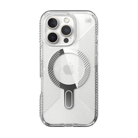 Speck Presidio Perfect-Clear Grip ClickLock & MagSafe - Etui iPhone 16 Pro (Clear / Chrome Finish / Serene Silver) Speck Presidio Perfect-Clear Grip ClickLock & MagSafe - Etui iPhone 16 Pro (Clear / Chrome Finish / Serene Silver)