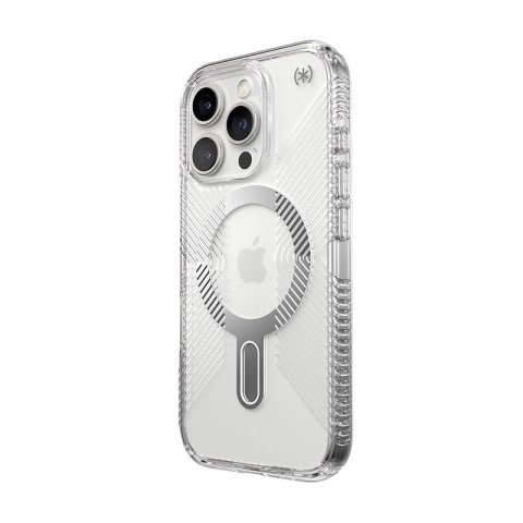 Speck Presidio Perfect-Clear Grip ClickLock & MagSafe - Etui iPhone 16 Pro (Clear / Chrome Finish / Serene Silver) Speck Presidio Perfect-Clear Grip ClickLock & MagSafe - Etui iPhone 16 Pro (Clear / Chrome Finish / Serene Silver)