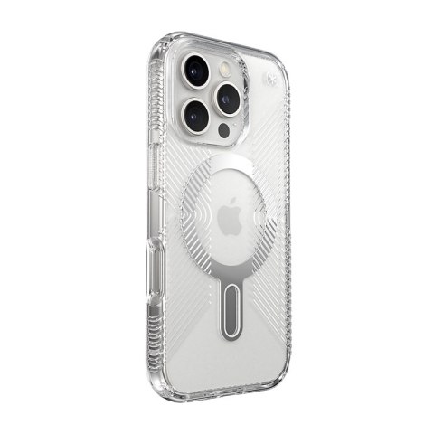 Speck Presidio Perfect-Clear Grip ClickLock & MagSafe - Etui iPhone 16 Pro (Clear / Chrome Finish / Serene Silver) Speck Presidio Perfect-Clear Grip ClickLock & MagSafe - Etui iPhone 16 Pro (Clear / Chrome Finish / Serene Silver)