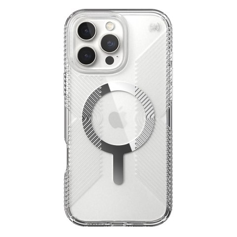 Speck Presidio Perfect-Clear Grip MagSafe - Etui iPhone 16 Pro Max (Clear / Chrome Finish / Serene Silver) Speck Presidio Perfect-Clear Grip MagSafe - Etui iPhone 16 Pro Max (Clear / Chrome Finish / Serene Silver)