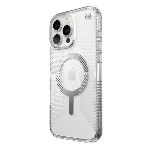 Speck Presidio Perfect-Clear Grip MagSafe - Etui iPhone 16 Pro Max (Clear / Chrome Finish / Serene Silver) Speck Presidio Perfect-Clear Grip MagSafe - Etui iPhone 16 Pro Max (Clear / Chrome Finish / Serene Silver)