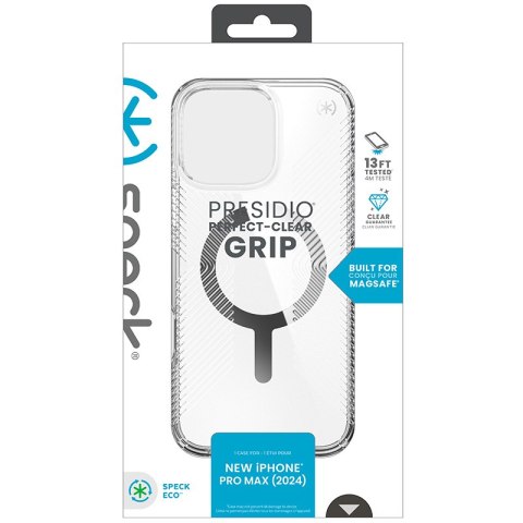Speck Presidio Perfect-Clear Grip MagSafe - Etui iPhone 16 Pro Max (Clear / Chrome Finish / Serene Silver) Speck Presidio Perfect-Clear Grip MagSafe - Etui iPhone 16 Pro Max (Clear / Chrome Finish / Serene Silver)