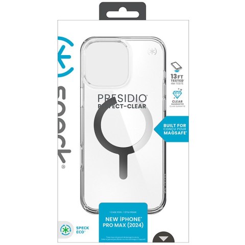 Speck Presidio Perfect-Clear MagSafe - Etui iPhone 16 Pro Max (Clear / Chrome Finish / Serene Silver) Speck Presidio Perfect-Clear MagSafe - Etui iPhone 16 Pro Max (Clear / Chrome Finish / Serene Silver)