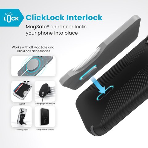 Speck Presidio2 Grip ClickLock & MagSafe - Etui iPhone 16 (Black / Slate Grey / White) Speck Presidio2 Grip ClickLock & MagSafe - Etui iPhone 16 (Black / Slate Grey / White)