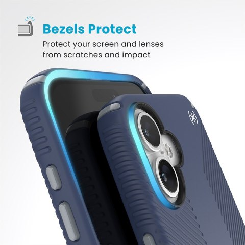 Speck Presidio2 Grip ClickLock & MagSafe - Etui iPhone 16 Plus (Coastal Blue / Dust Grey / White) Speck Presidio2 Grip ClickLock & MagSafe - Etui iPhone 16 Plus (Coastal Blue / Dust Grey / White)